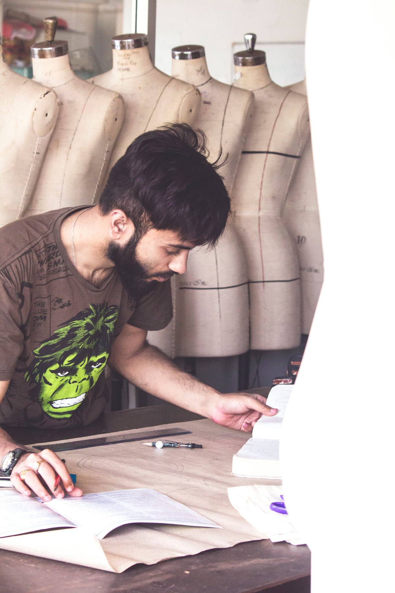 students designing fashion